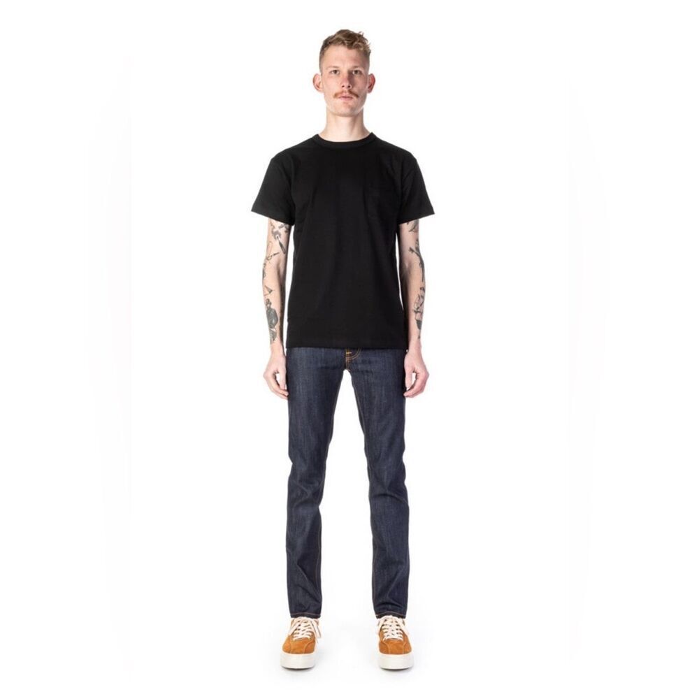 Nudie Thin Finn Dry Ecru Embo | W32/L36 Jeans Made in Italy